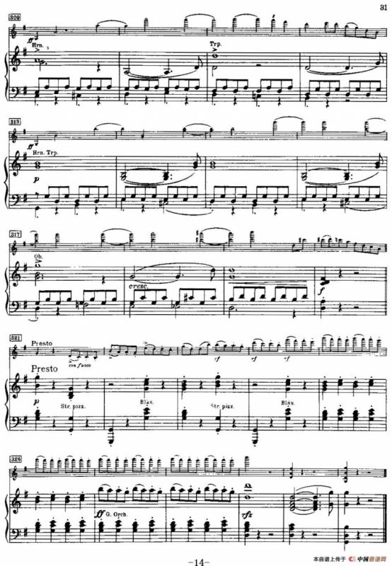 g小调小提琴协奏曲Op.26（III、Finale、小提琴+钢琴伴奏）