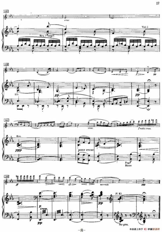 g小调小提琴协奏曲Op.26（II、Adagio、小提琴+钢琴伴奏）