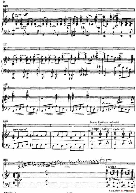 g小调小提琴协奏曲Op.26（I、Vorspiel、小提琴+钢琴伴奏）