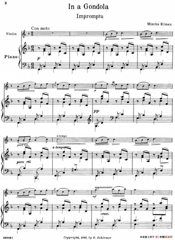 In a Gondola（小提琴+钢琴伴奏）