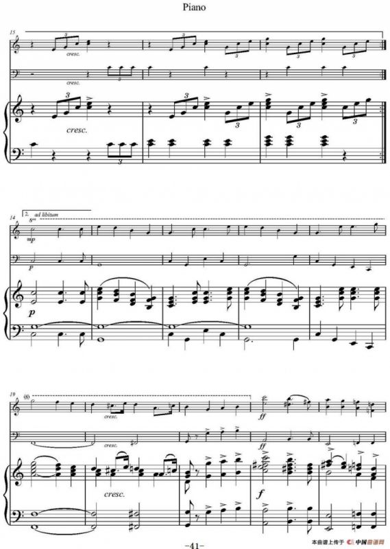 Wedding March（小提琴+大提琴+钢琴伴奏、F.Mendelssohn作曲版）