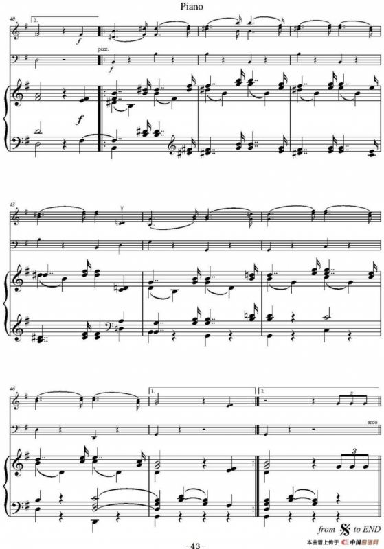 Wedding March（小提琴+大提琴+钢琴伴奏、F.Mendelssohn作曲版）