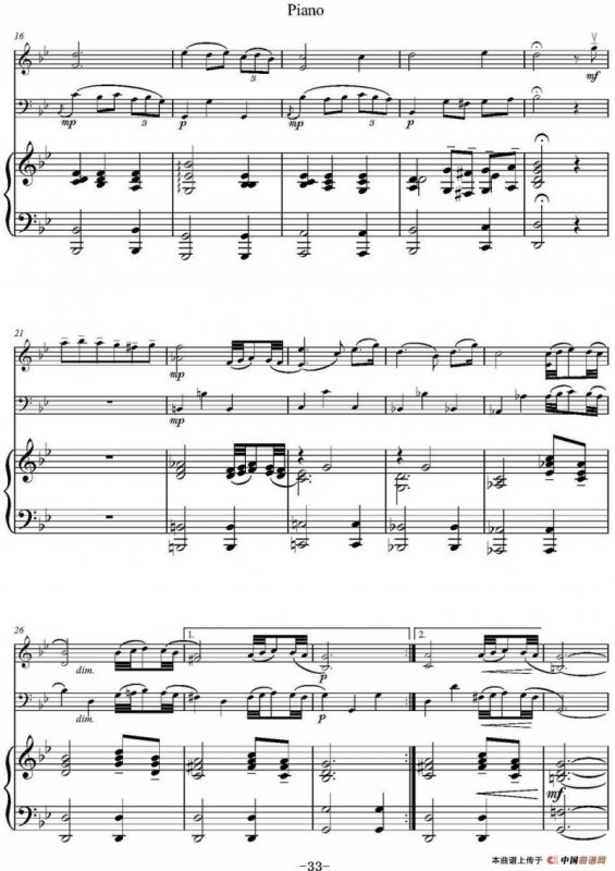 Adagio（小提琴+大提琴+钢琴伴奏、T.Albinoni作曲版）