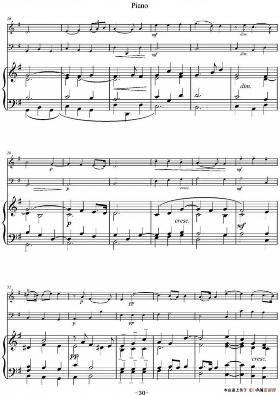 Largo（小提琴+大提琴+钢琴伴奏）