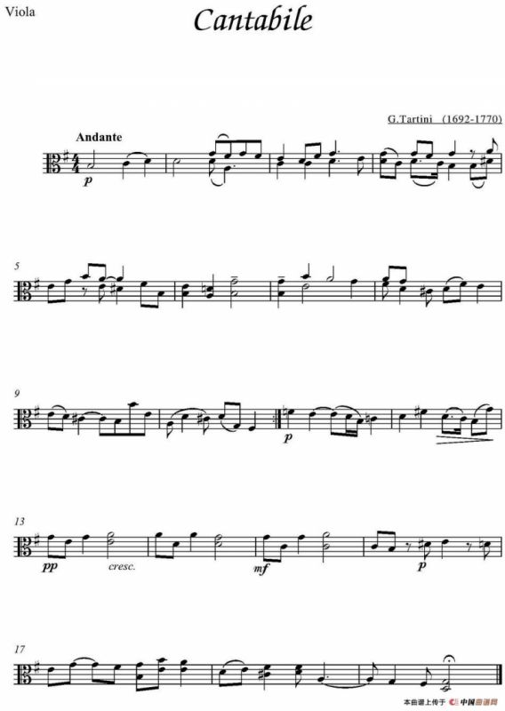 Cantabile（中提琴分谱）