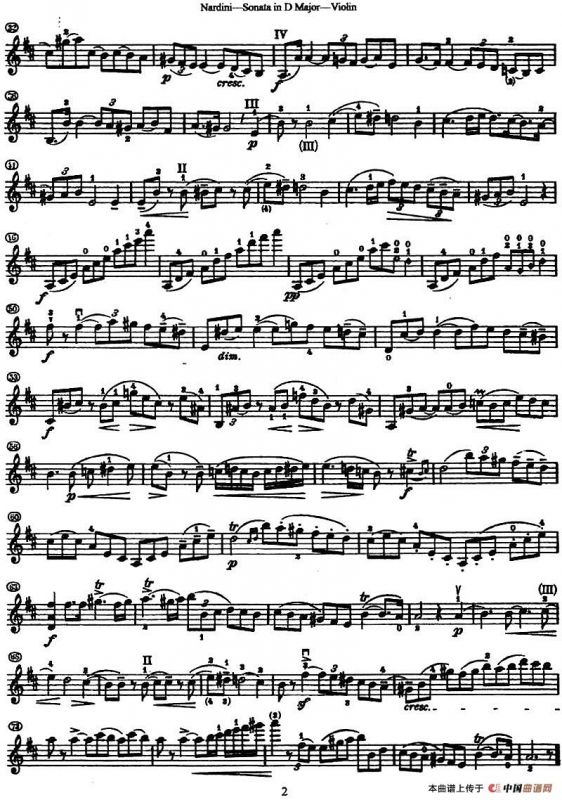 Sonata in D Major（D大调小提琴奏鸣曲）