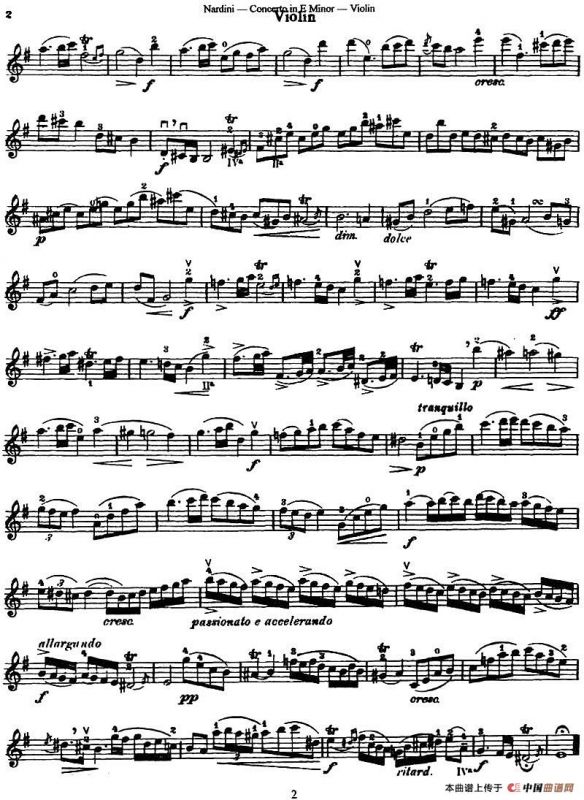 Concerto in E Minor（纳尔蒂尼作曲版）