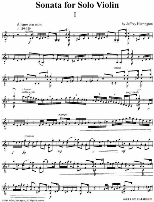 Sonata for Solo violin（小提琴奏鸣曲、I）