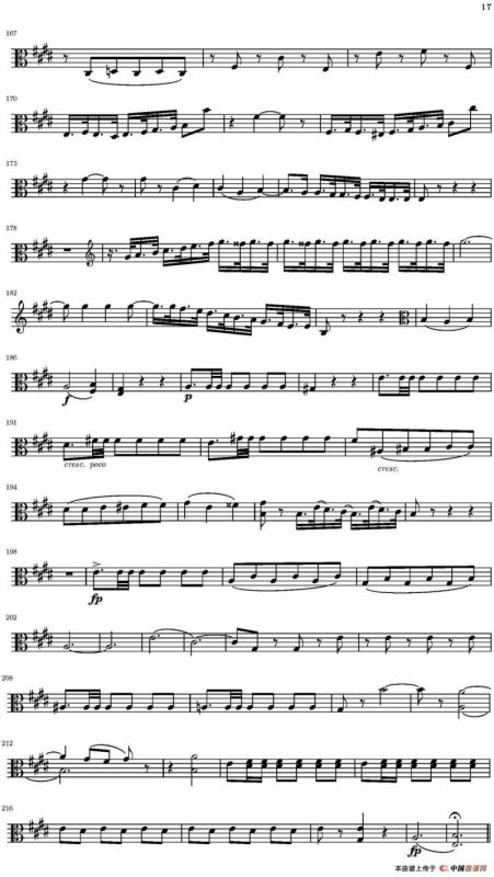 String Quartet nr.18 in E minor（E小调弦乐四重奏）（中提琴分谱）