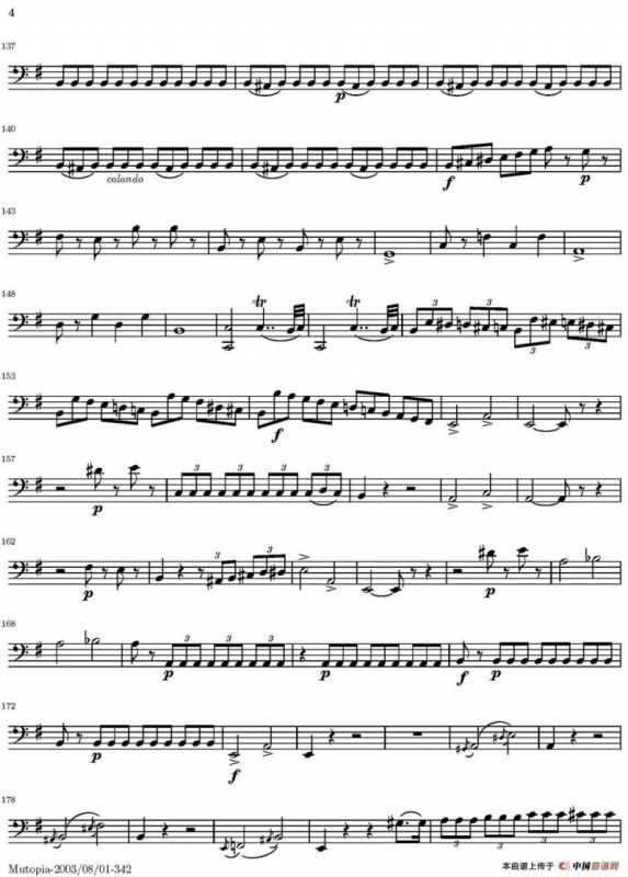 String Quartet nr.18 in E minor（E小调弦乐四重奏）（大提琴分谱）