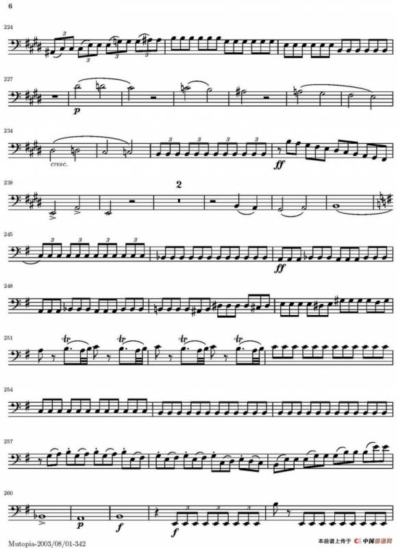 String Quartet nr.18 in E minor（E小调弦乐四重奏）（大提琴分谱）