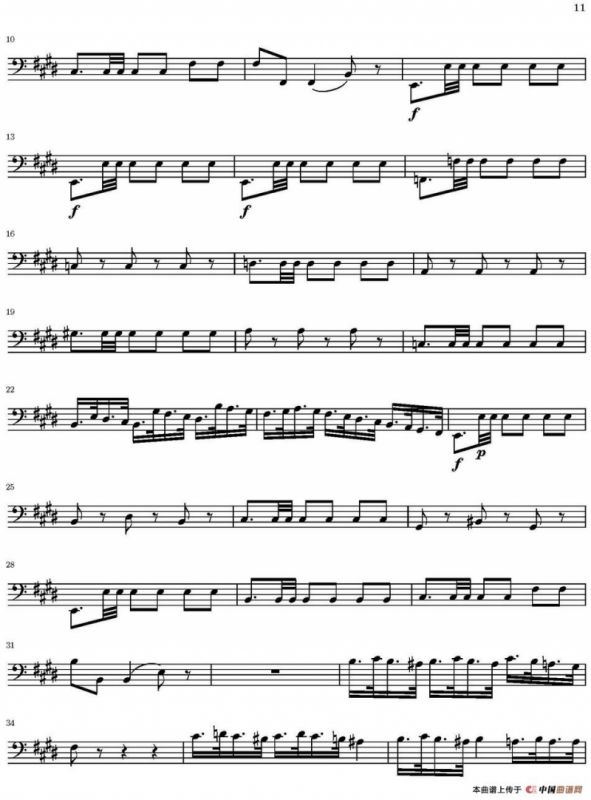 String Quartet nr.18 in E minor（E小调弦乐四重奏）（大提琴分谱）