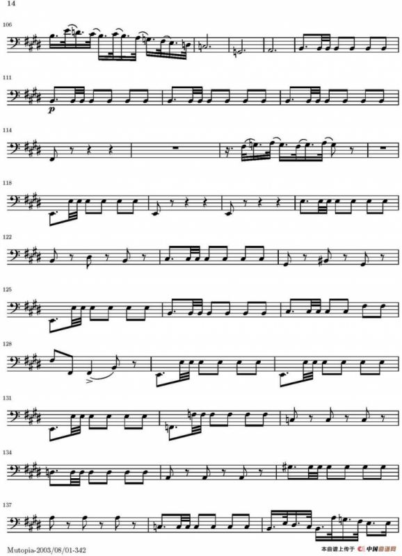 String Quartet nr.18 in E minor（E小调弦乐四重奏）（大提琴分谱）