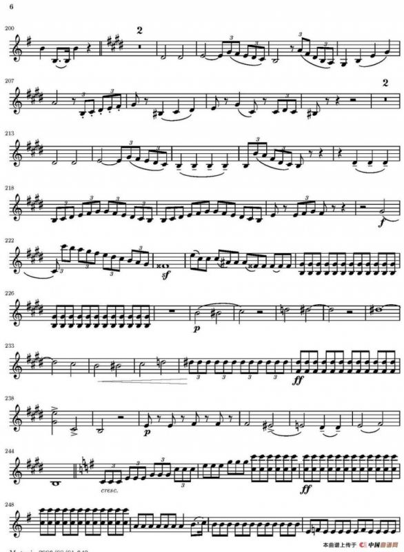 String Quartet nr.18 in E minor（E小调弦乐四重奏）（第二小提琴分谱）