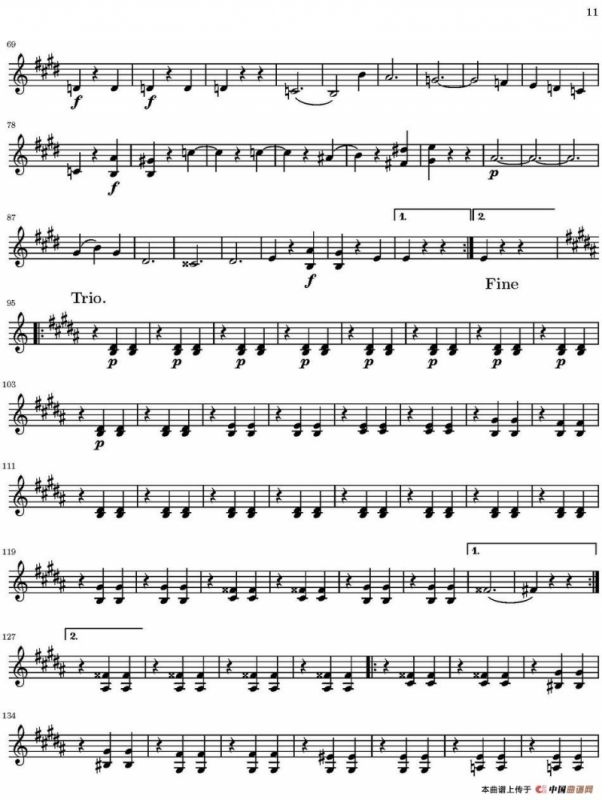 String Quartet nr.18 in E minor（E小调弦乐四重奏）（第二小提琴分谱）