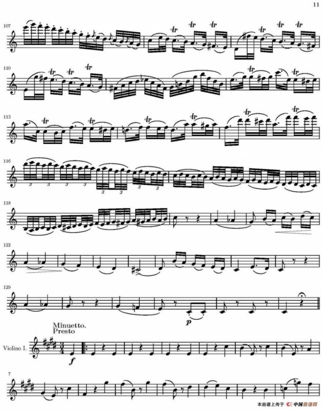 String Quartet nr.18 in E minor（E小调弦乐四重奏）（第一小提琴分谱）