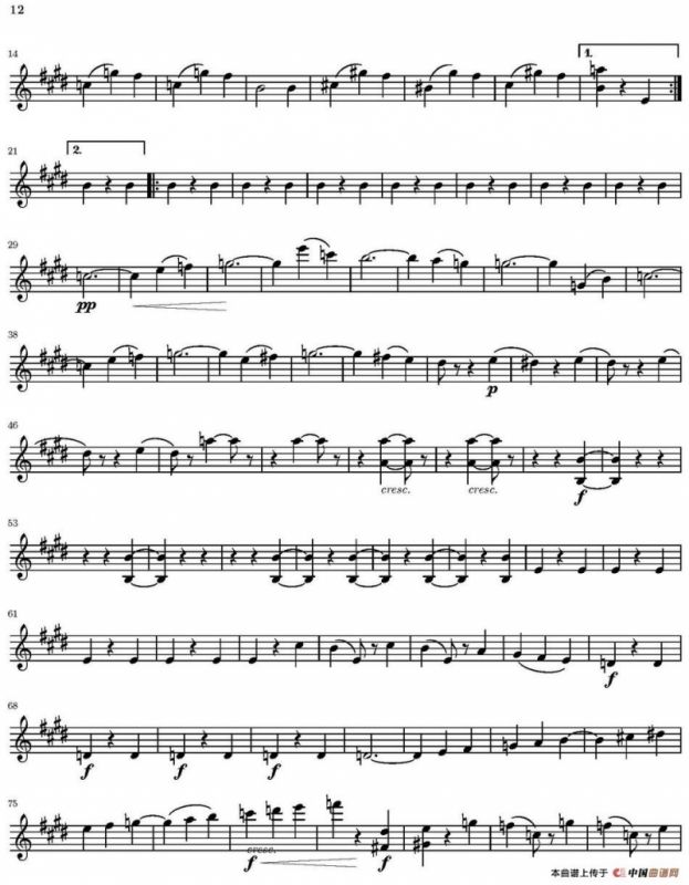 String Quartet nr.18 in E minor（E小调弦乐四重奏）（第一小提琴分谱）