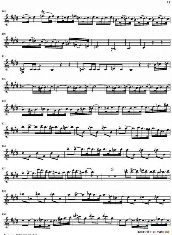 String Quartet nr.18 in E minor（E小调弦乐四重奏）（第一小提琴分谱）