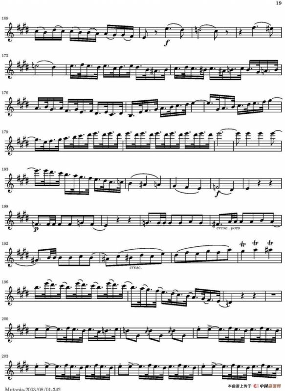 String Quartet nr.18 in E minor（E小调弦乐四重奏）（第一小提琴分谱）