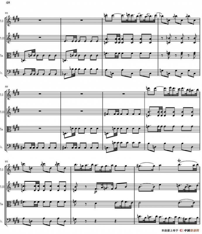 String Quartet nr.18 in E minor（E小调弦乐四重奏、P46-60）