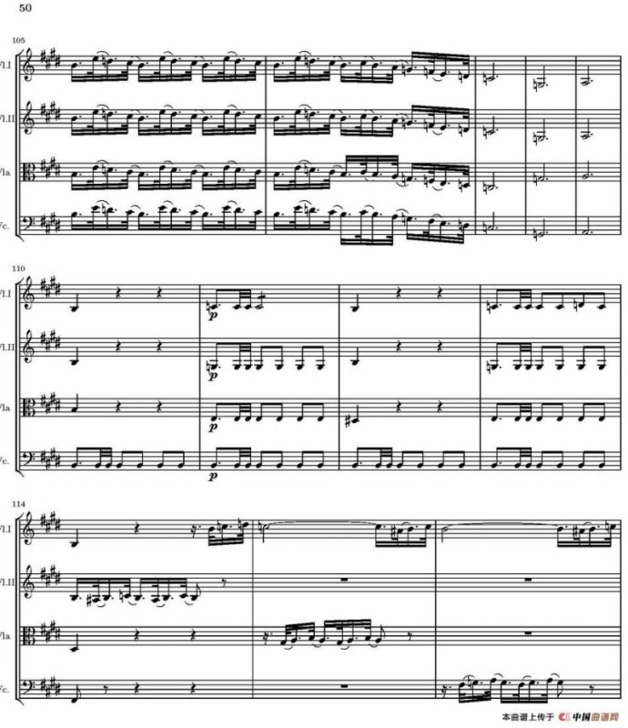 String Quartet nr.18 in E minor（E小调弦乐四重奏、P46-60）