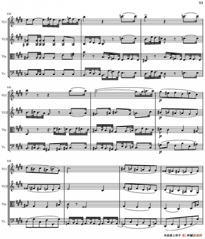 String Quartet nr.18 in E minor（E小调弦乐四重奏、P46-60）