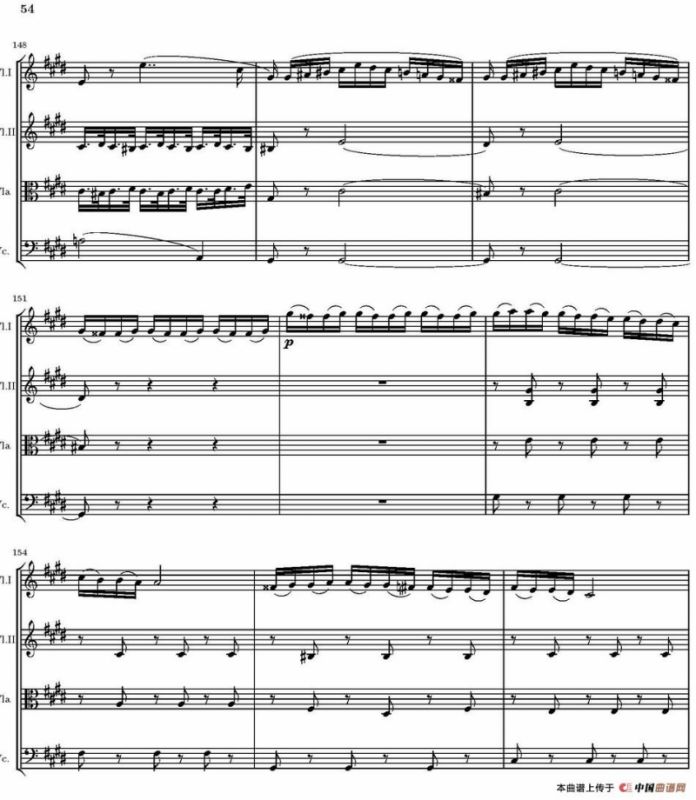 String Quartet nr.18 in E minor（E小调弦乐四重奏、P46-60）