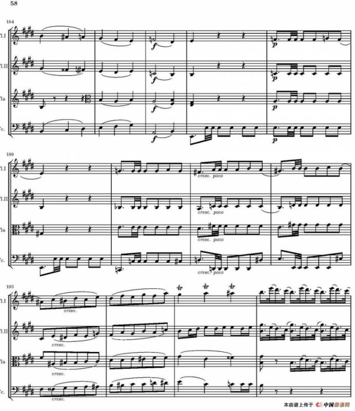 String Quartet nr.18 in E minor（E小调弦乐四重奏、P46-60）