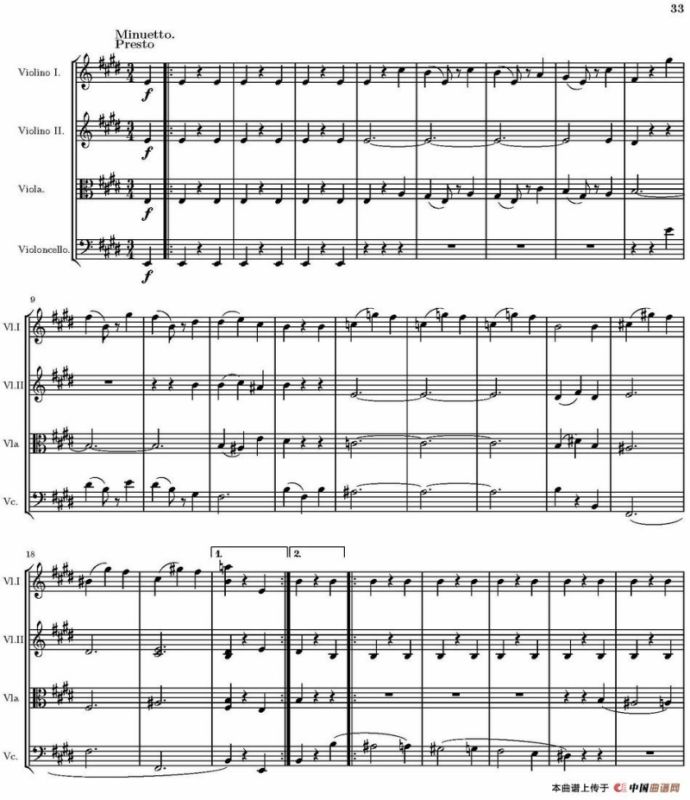 String Quartet nr.18 in E minor（E小调弦乐四重奏、P31-45）