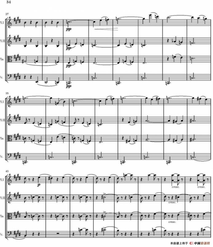 String Quartet nr.18 in E minor（E小调弦乐四重奏、P31-45）