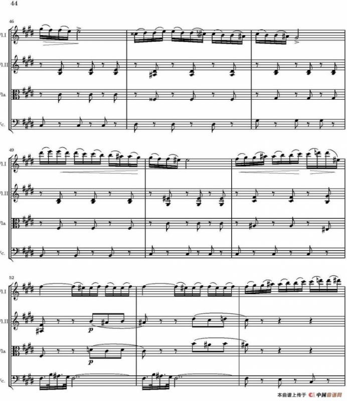 String Quartet nr.18 in E minor（E小调弦乐四重奏、P31-45）