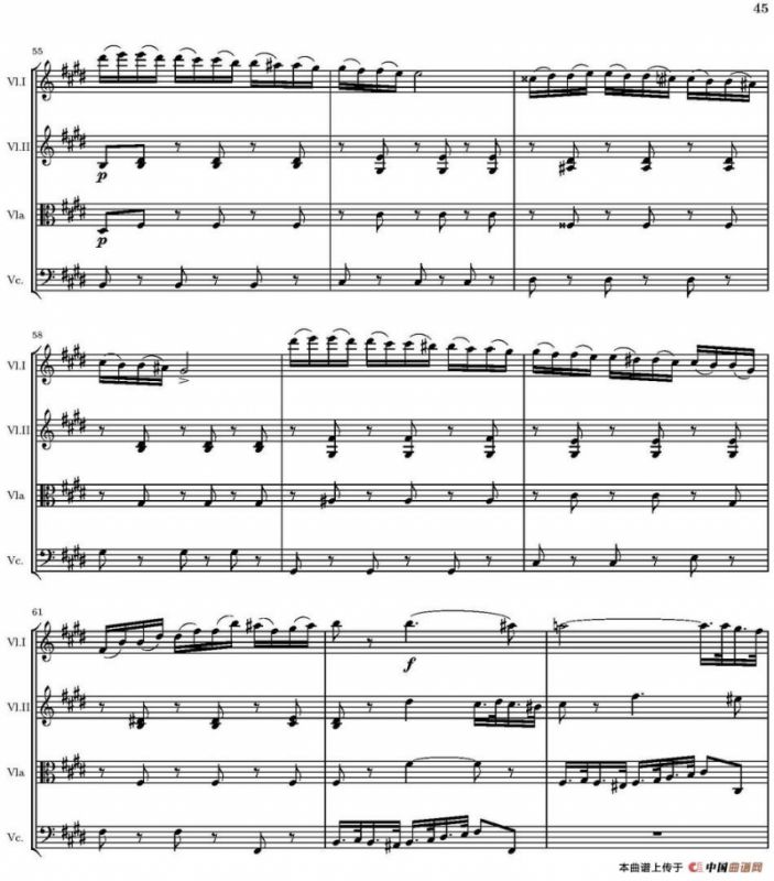 String Quartet nr.18 in E minor（E小调弦乐四重奏、P31-45）