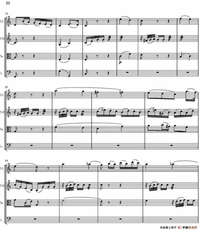 String Quartet nr.18 in E minor（E小调弦乐四重奏、P16-30）
