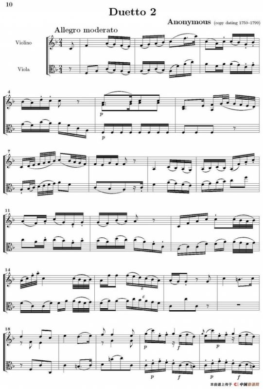 Duetto 2（小提琴+中提琴）
