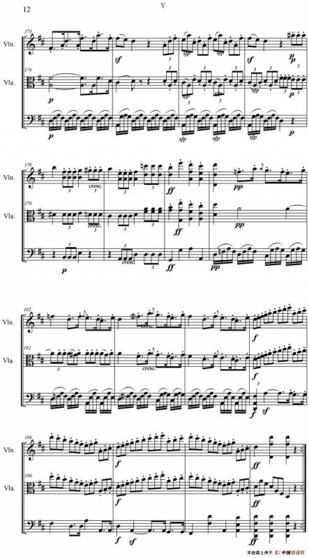 Serenate（String Trio）（D大调弦乐三重奏Op.8,V）