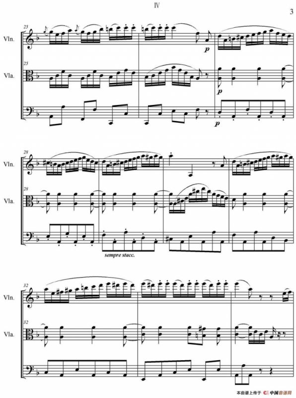 Serenate（String Trio）（D大调弦乐三重奏Op.8,IV）