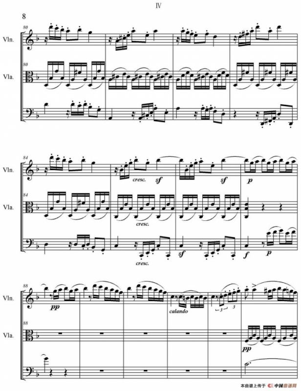 Serenate（String Trio）（D大调弦乐三重奏Op.8,IV）