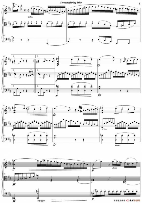 Serenate（String Trio）（D大调弦乐三重奏Op.8,I）