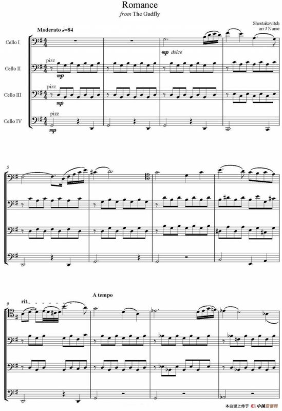 Romance（大提琴四重奏）