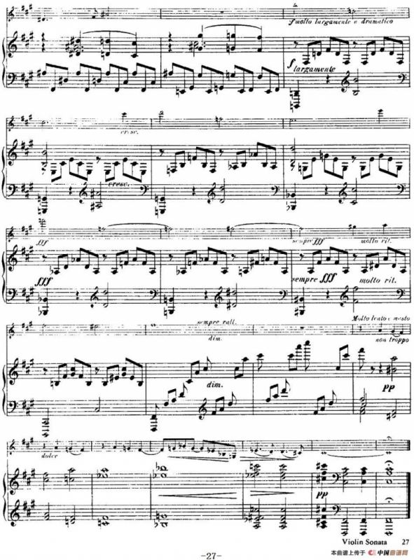 法朗克《A大调小提琴奏鸣曲》（III）（小提琴+钢琴伴奏）