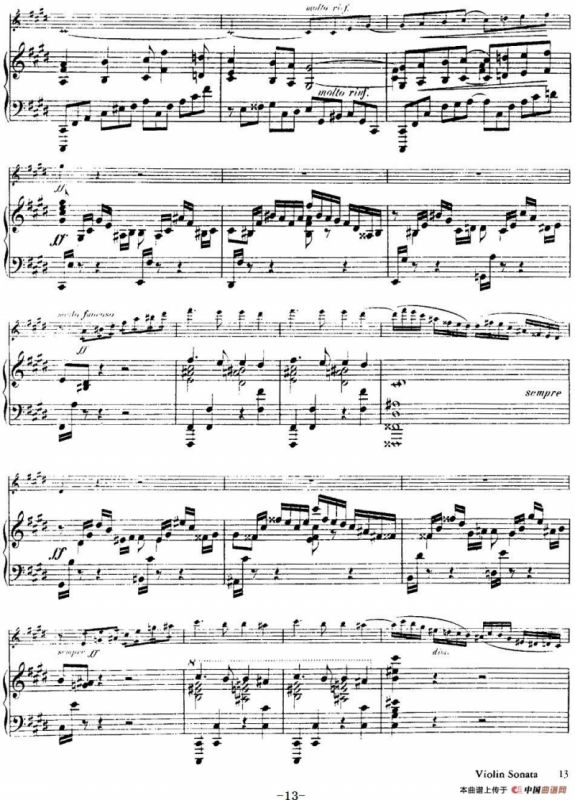 法朗克《A大调小提琴奏鸣曲》（II）（小提琴+钢琴伴奏）