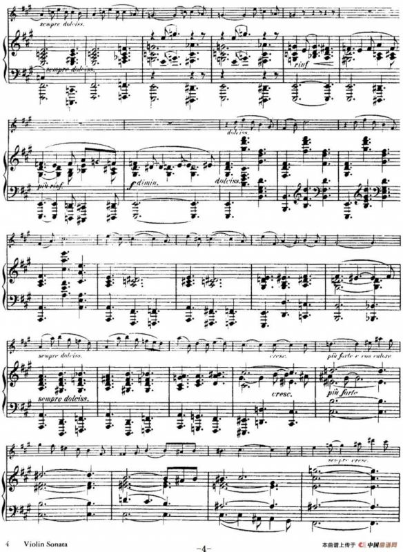 法朗克《A大调小提琴奏鸣曲》（I）（小提琴+钢琴伴奏）