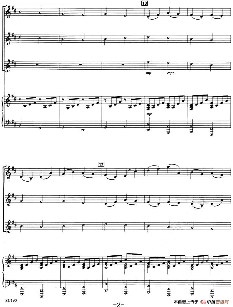 CANON IN D（3个小提琴+钢琴伴奏、四重奏）