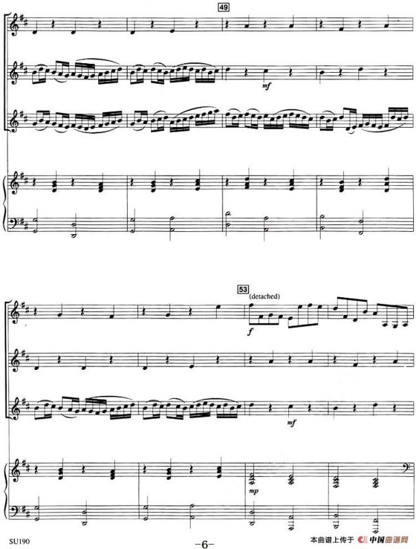 CANON IN D（3个小提琴+钢琴伴奏、四重奏）