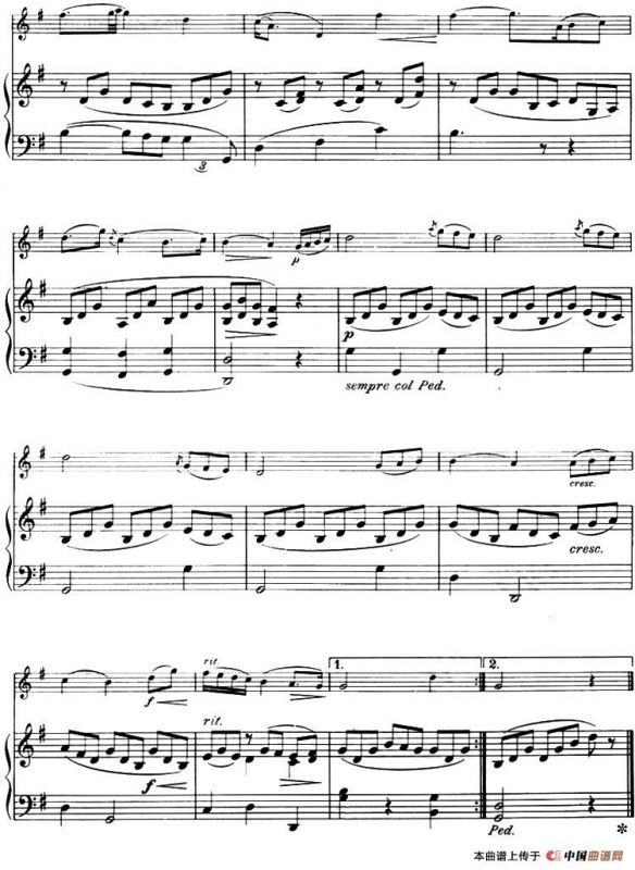 如歌的行板（格鲁克作曲版、小提琴+钢琴伴奏）