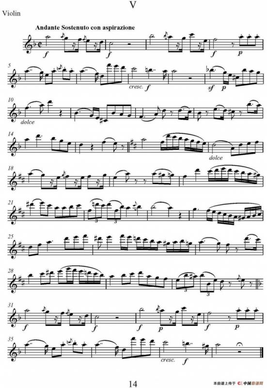 帕格尼尼六首《小提琴和吉他二重奏》 (M.S.110)（小提琴分谱）