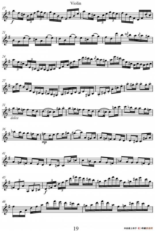 帕格尼尼六首《小提琴和吉他二重奏》 (M.S.110)（小提琴分谱）