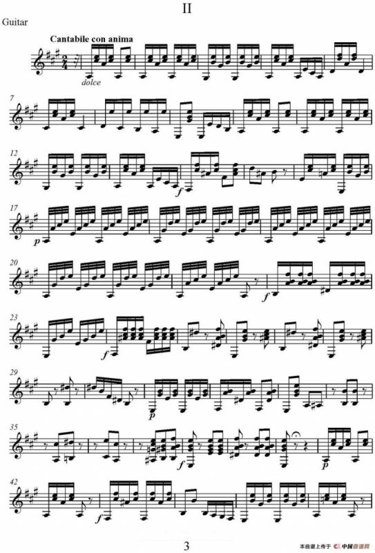 帕格尼尼六首《小提琴和吉他二重奏》 (M.S.110)（吉他分谱）