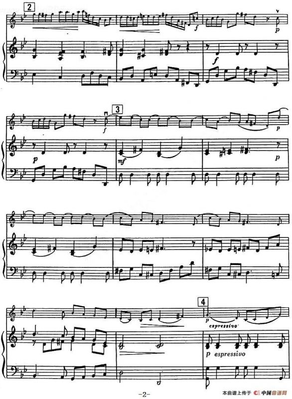 降B大调小奏鸣曲（小提琴+钢琴伴奏）