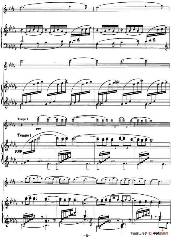 月光（CLAIR DE LUNE、德彪西作曲版、小提琴+钢琴伴奏）